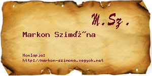 Markon Szimóna névjegykártya